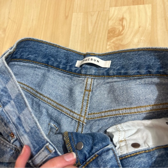 Pacsun Womens Ultra High Rise checkered Vintage Shorts Size 26 - Picture 5 of 7